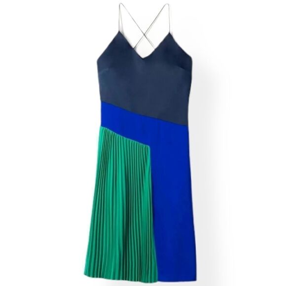 Women's Pleated Dress -CUSHNIE -black/Blue… - Picture 5 of 14
